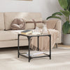 Salontafels 2 St Met Zwart Glazen Blad Staal