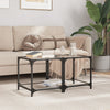Salontafels 2 St Met Zwart Glazen Blad Staal