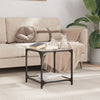 Salontafels 2 St Met Zwart Glazen Blad Staal