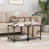 Salontafels 2 St Met Zwart Glazen Blad Staal