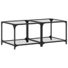 Salontafels 2 St Met Zwart Glazen Blad Staal
