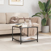 Salontafels 2 St Met Zwart Glazen Blad Staal