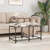 Salontafel Met Transparant Glazen Blad 98,5X50X40 Cm Staal