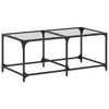 Salontafel Met Transparant Glazen Blad 98,5X50X40 Cm Staal