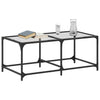 Salontafel Met Transparant Glazen Blad 98,5X50X40 Cm Staal