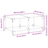Salontafel Met Transparant Glazen Blad 98,5X50X40 Cm Staal