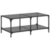 Salontafel Met Zwart Glazen Blad 98,5X50X40 Cm Staal