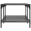 Salontafel Met Zwart Glazen Blad 98,5X50X40 Cm Staal