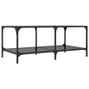 Salontafel Met Zwart Glazen Blad 98,5X50X40 Cm Staal