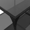 Salontafel Met Zwart Glazen Blad 98,5X50X40 Cm Staal