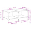 Salontafel Met Zwart Glazen Blad 98,5X50X40 Cm Staal