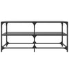 Salontafel Met Zwart Glazen Blad 98,5X50X45 Cm Staal
