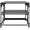 Salontafel Met Zwart Glazen Blad 98,5X50X45 Cm Staal