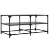 Salontafel Met Zwart Glazen Blad 98,5X50X45 Cm Staal