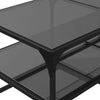 Salontafel Met Zwart Glazen Blad 98,5X50X45 Cm Staal