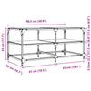 Salontafel Met Zwart Glazen Blad 98,5X50X45 Cm Staal