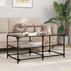 Salontafel Met Zwart Glazen Blad 98,5X50X45 Cm Staal