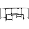 Salontafel Met Glazen Blad 98,5X50X45 Cm Staal