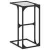 Bijzettafel Met Transparant Glazen Blad 40X30X61,5 Cm Staal