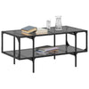Salontafel Met Glazen Blad 98,5X50X45 Cm Staal