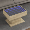 Salontafel Met Led 50X50X45 Cm Bewerkt Hout Kleurig