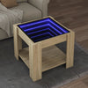 Salontafel Met Led 53X53X45 Cm Bewerkt Hout Eiken