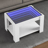 Salontafel Met Led 53X53X45 Cm Bewerkt Hout Eiken