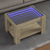 Salontafel Met Led 53X53X45 Cm Bewerkt Hout Eiken