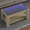 Salontafel Met Led 53X53X45 Cm Bewerkt Hout Eiken