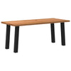 Eettafel Rechthoekig 240X90X74 Cm Massief Eikenhout Lichtbruin Zwart