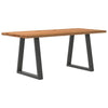 Eettafel Rechthoekig 180X90X74 Cm Massief Eikenhout Lichtbruin Antraciet