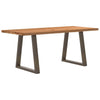 Eettafel Rechthoekig 320X90X74 Cm Massief Eikenhout Lichtbruin Natuurlijk Staal