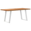 Eettafel Rechthoekig 180X80X74 Cm Massief Eikenhout Lichtbruin Wit