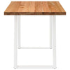 Eettafel Rechthoekig 180X80X74 Cm Massief Eikenhout Lichtbruin Wit