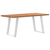 Eettafel Rechthoekig 180X80X74 Cm Massief Eikenhout Lichtbruin Wit