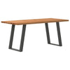 Eettafel Rechthoekig 180X90X74 Cm Massief Eikenhout Lichtbruin Antraciet