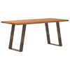 Eettafel Rechthoekig 200X120X74 Cm Massief Eikenhout Lichtbruin Natuurlijk Staal