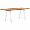 Eettafel Rechthoekig 180X90X74 Cm Massief Eikenhout Lichtbruin Wit