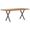 Eettafel Rechthoekig 200X80X74 Cm Massief Eikenhout Lichtbruin Antraciet
