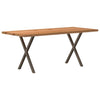Eettafel Rechthoekig 200X80X74 Cm Massief Eikenhout Lichtbruin Natuurlijk Staal