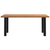 Eettafel Met Natuurlijke Rand Massief Eikenhout Rechthoekig Zwart