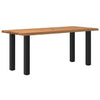 Eettafel Met Natuurlijke Rand Massief Eikenhout Rechthoekig Zwart