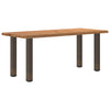 Eettafel Rechthoekig 180X100X74 Cm Massief Eikenhout Lichtbruin Natuurlijk Staal