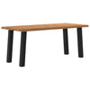 Eettafel Met Natuurlijke Rand Massief Eikenhout Rechthoekig Zwart