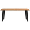 Eettafel Met Natuurlijke Rand Massief Eikenhout Rechthoekig Zwart