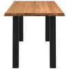 Eettafel Met Natuurlijke Rand Massief Eikenhout Rechthoekig Zwart