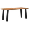Eettafel Met Natuurlijke Rand Massief Eikenhout Rechthoekig Zwart
