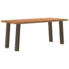 Eettafel Met Natuurlijke Rand 220X100X74 Cm Massief Eikenhout Natuurlijk Staal