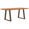 Eettafel Met Natuurlijke Rand 280X80X74 Cm Massief Eikenhout Natuurlijk Staal
