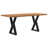Eettafel Met Natuurlijke Rand Eikenhout Lichtbruin